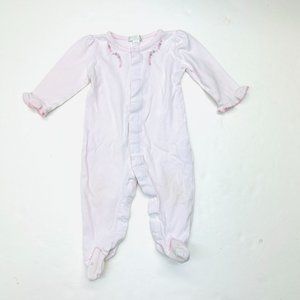 Kissy Kissy Floral Footie One Piece Romper 9 Months Baby Girls Pink Embroidered